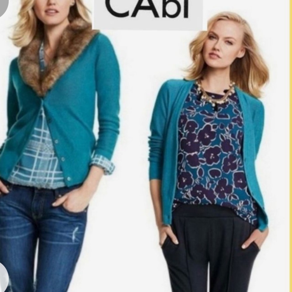 CAbi Tearoom Cardigan with Removable Fur